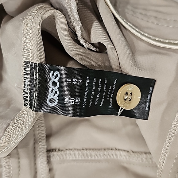 Asos Curve Tan Chinos Sz 14 Polyester - Picture 6 of 8